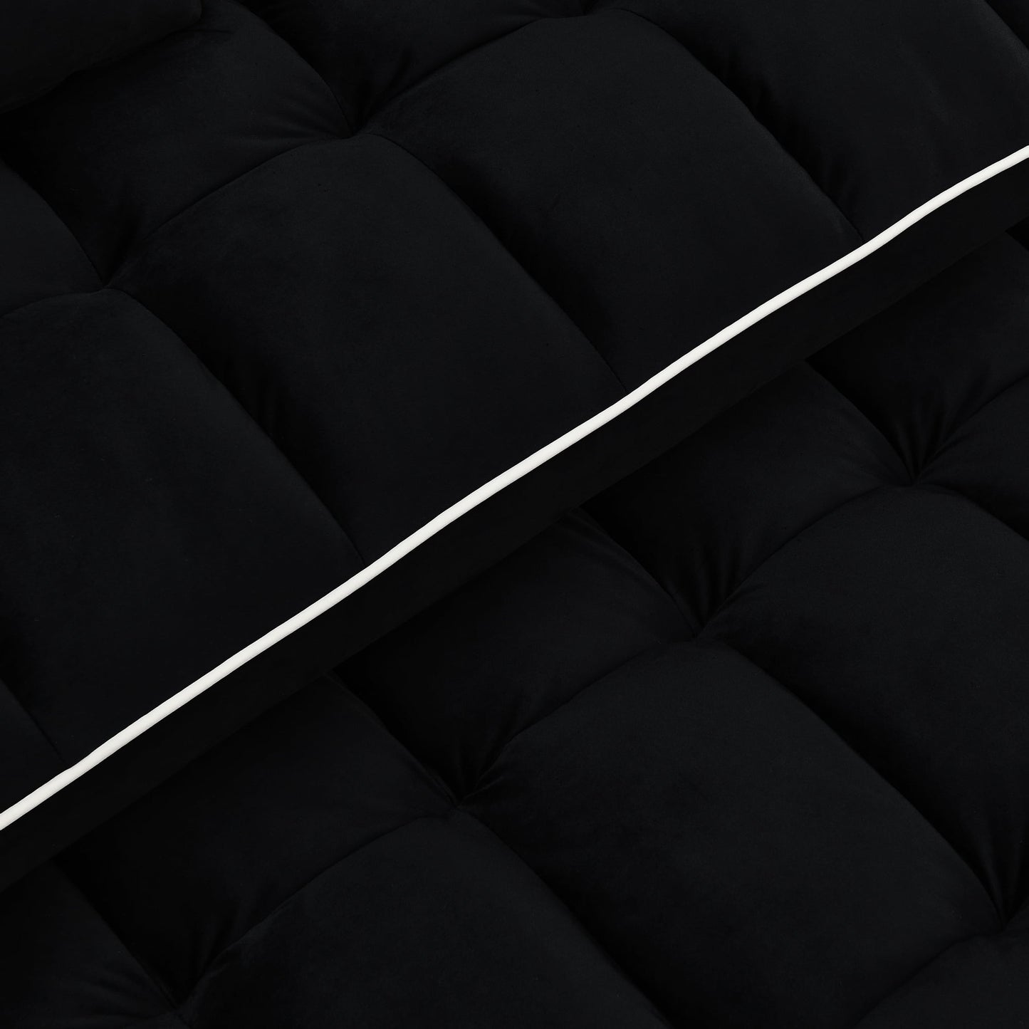 Muumblus Pull Out Sofa Bed with Phone Stand, USB Port, 3-in-1 Convertible Futon Sofa Bed, Loveseat Sleeper for Living Room/Apratment, Black Velvet