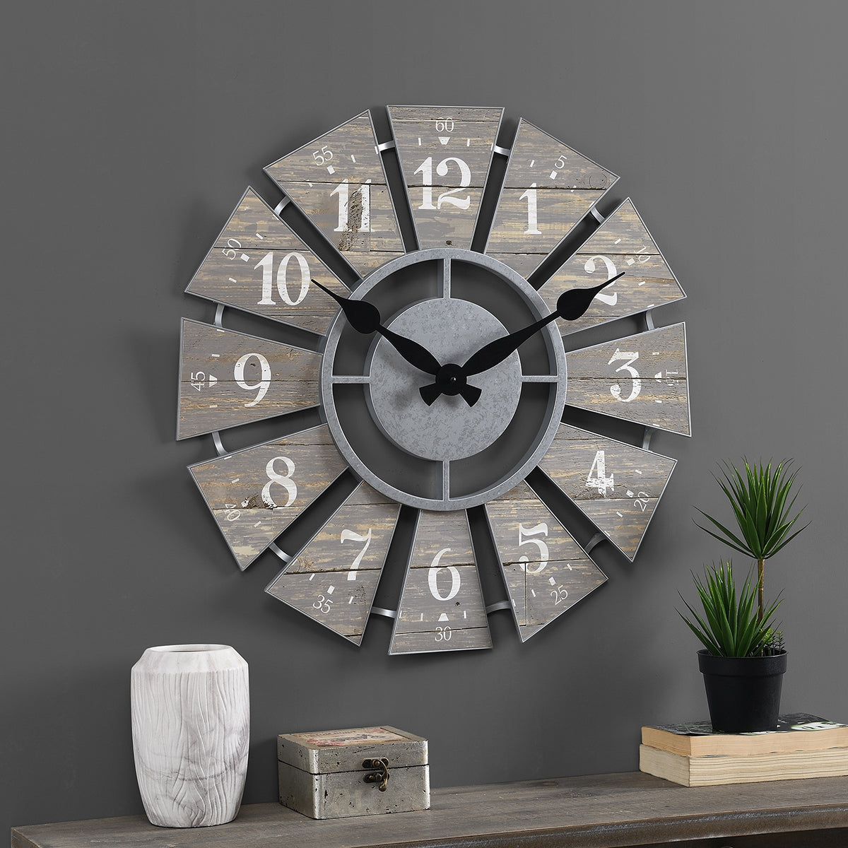 Numeral Farmhouse Windmill Clock