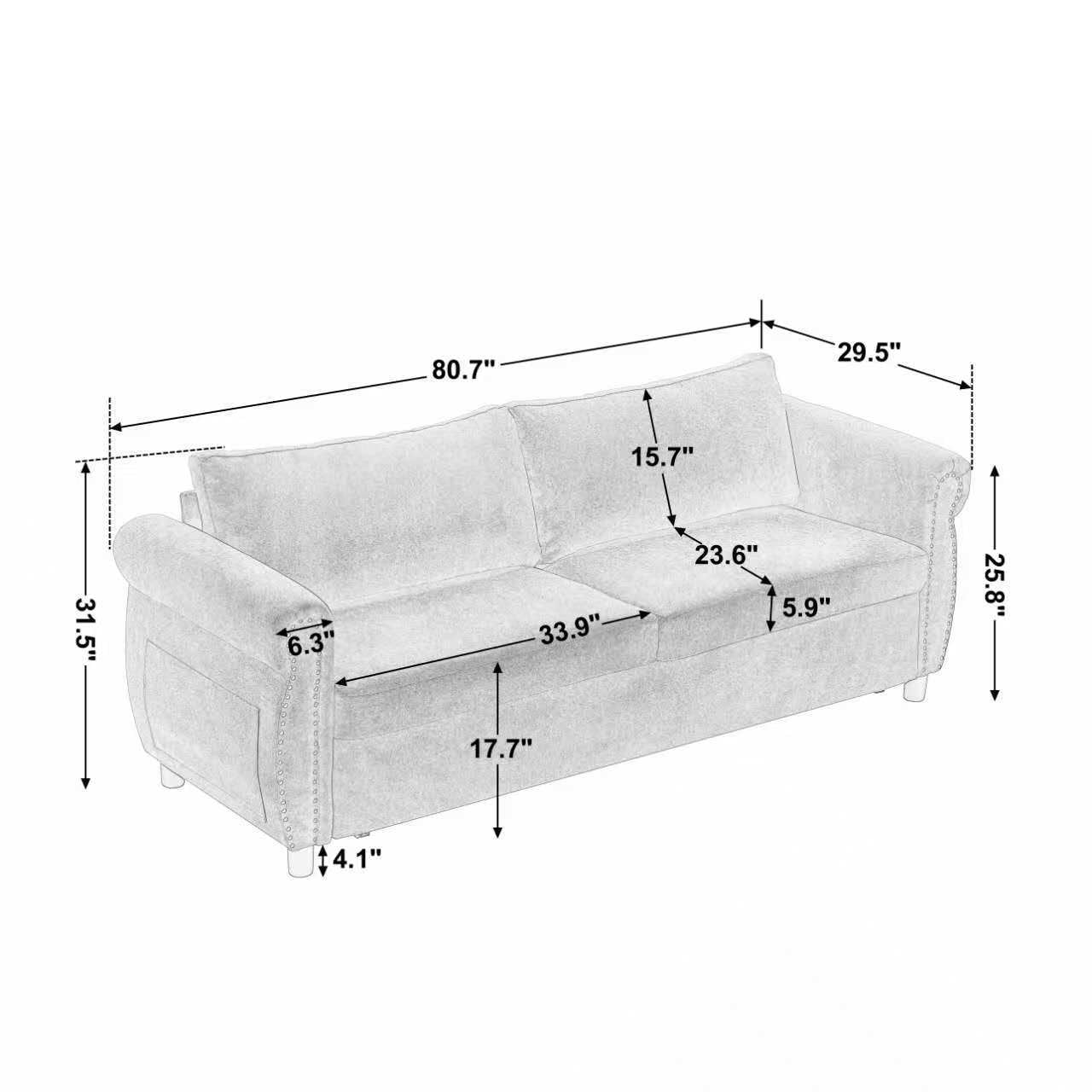Muumblus Queen Size Sleeper Couch Bed with Memory Foam Mattress, 2-in-1 Convertible Pull Out Sofa Beds for Living Room, Bedroom, Dark Gray