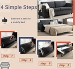 Muumblus Queen Size Sleeper Couch Bed with Memory Foam Mattress, 2-in-1 Convertible Pull Out Sofa Beds for Living Room, Bedroom, Dark Gray