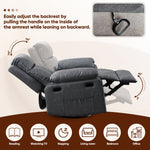Muumblus Swivel Rocker Recliner with Heat and Massage, Power Recliner Lounge Chair for Living Room, Gray Faux Leather