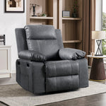 Muumblus Swivel Rocker Recliner with Heat and Massage, Power Recliner Lounge Chair for Living Room, Gray Faux Leather