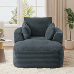 Muumblus Chaise Lounge Indoor, Cozy Lounge Chair Sleeper Sofa for Adults, No Assembly Required, Gray Corduroy