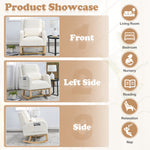 Muumblus Teddy Glider Rocking Chair for Baby Nursery, High Back, Indoor, Ivory