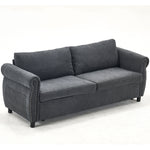 Muumblus Queen Size Sleeper Couch Bed with Memory Foam Mattress, 2-in-1 Convertible Pull Out Sofa Beds for Living Room, Bedroom, Dark Gray