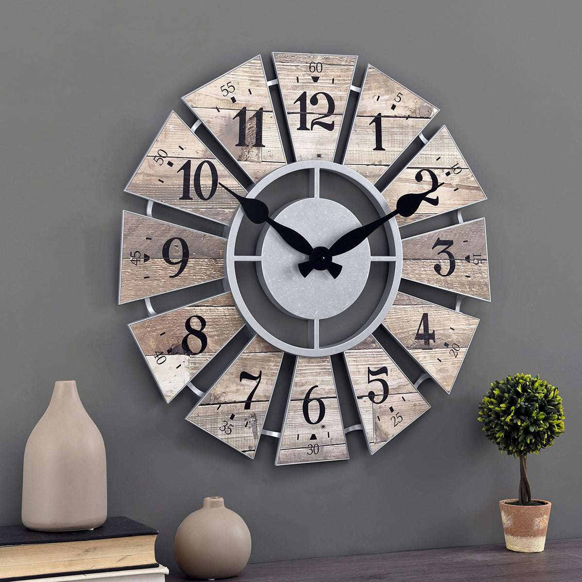 Numeral Farmhouse Windmill Clock