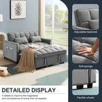 Muumblus 55" Pull Out Sofa Bed, Convertible Sleeper Loveseat with Adjsutable Backrest, Modern Velvet Futon Sofa Beds for apartment, Grey