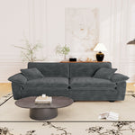 Muumblus 80.5" Corduroy Loveseat Sofa, Oversized Upholstered 2-Seater Fluffy Cloud Sleeper Couch for Living Room/Apt, Gray