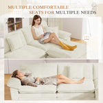 Muumblus Modular Sectional Sofa with Ottoman, Oversized L-Shaped Corduroy Couch for Living Room