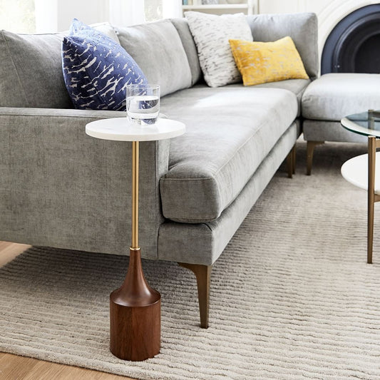 End Table with Magazine Storage Stand in Walnut Finish
