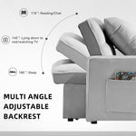 Muumblus Sleeper Sofa Chair Bed with Swivel Phone Stand, Cup Holders, 3-in-1 Convertible Pull Out Sofa Bed for Living Room, Gray Velvet