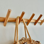 Rattan Weave 4 Hook Wall Decor - One Size