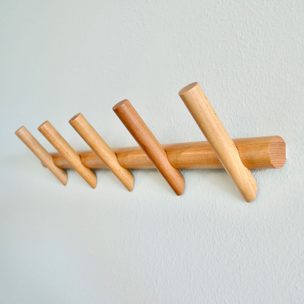 Rattan Weave 4 Hook Wall Decor - One Size