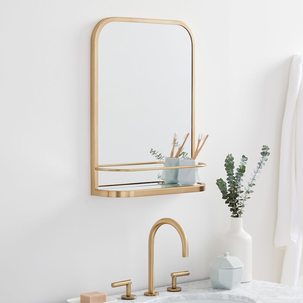 Glitzhome 28"D Deluxe Golden Octagonal Metal Glass Wall Mirror - 28"