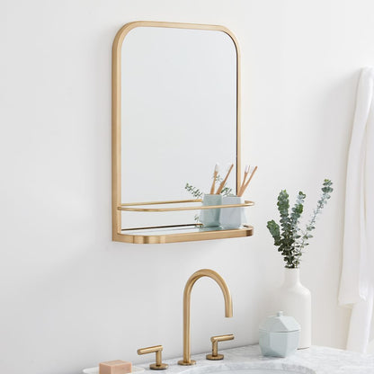 Glitzhome 28"D Deluxe Golden Octagonal Metal Glass Wall Mirror - 28"